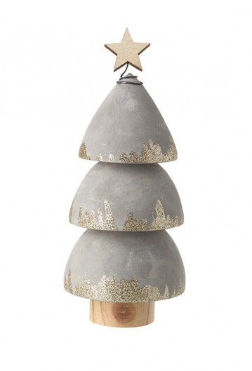 Glitter Star Topped Gold Cone Tier Tree